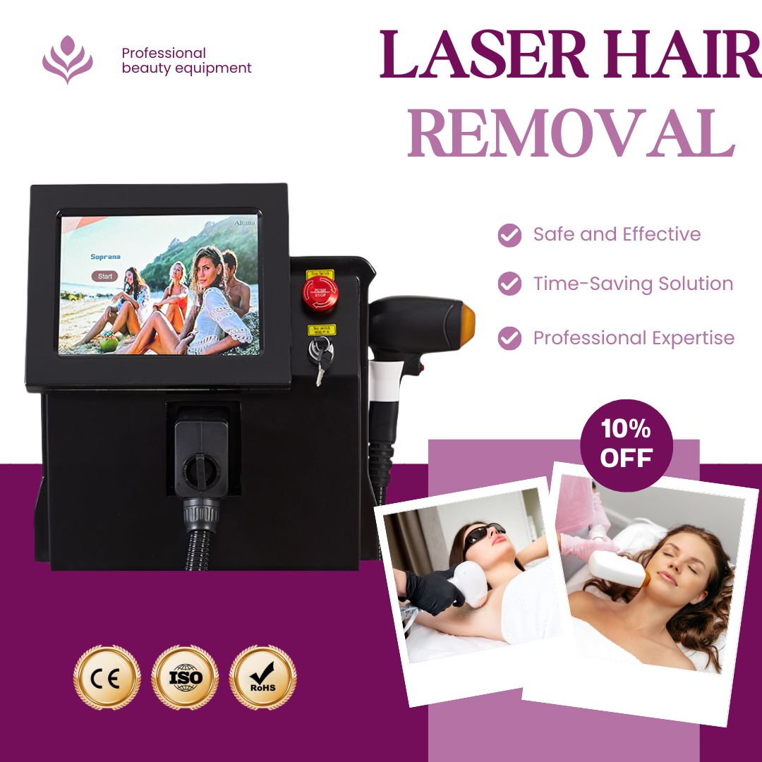 Professional Diode Laser Hair Removal Machine 808nm Triple Wavelength Painless Permanent Epilation Device Suitable For Beauty Salon Use