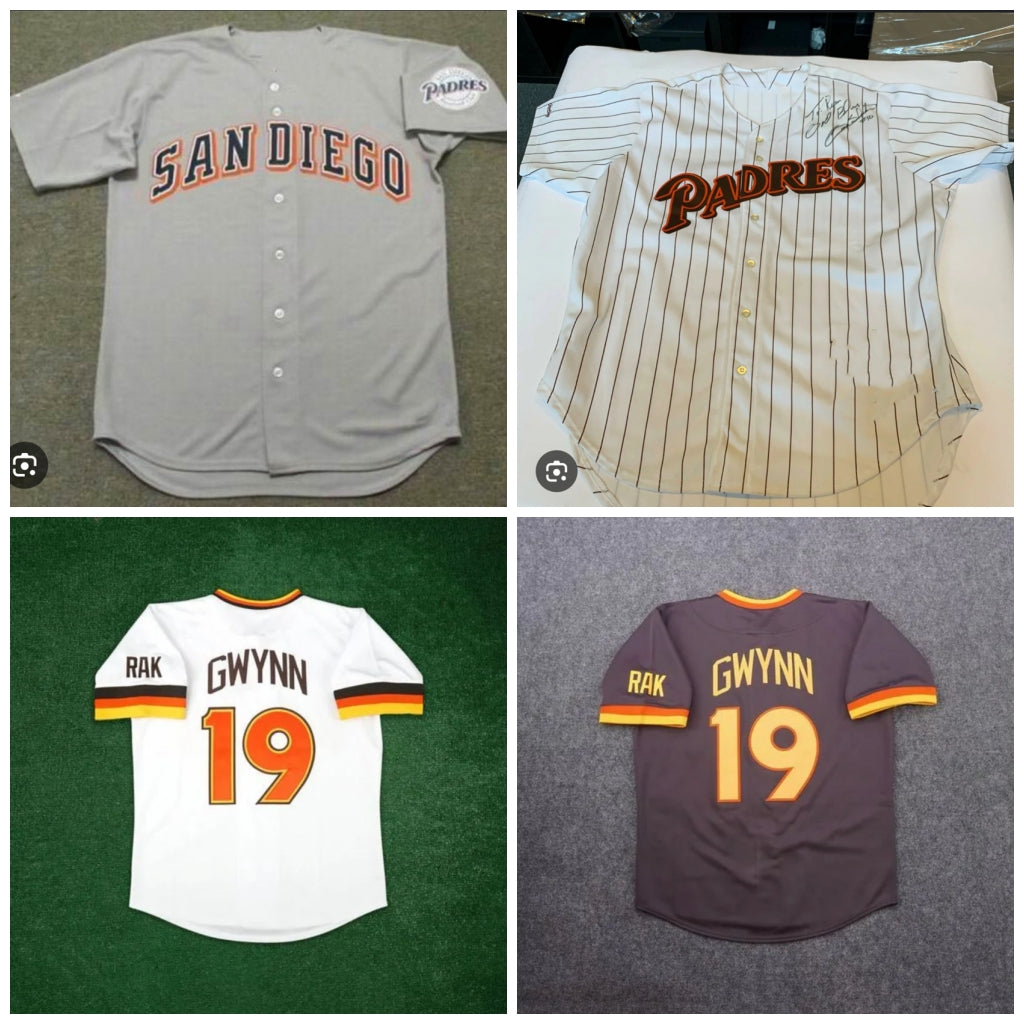 Tony Gwynn Jersey White Navy Coffee Green Fans Player Women Youth Adult Size S-3XL