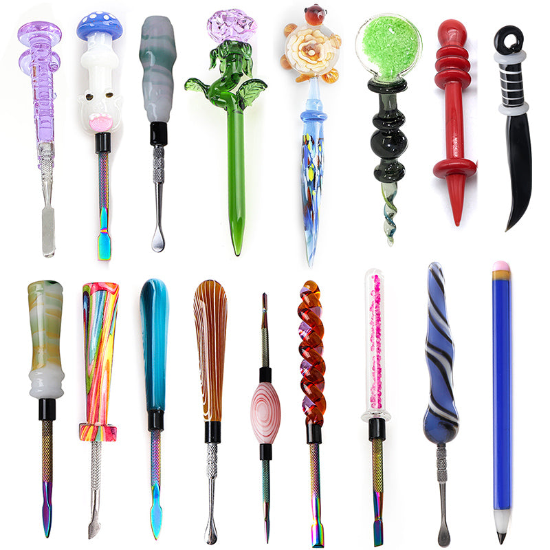 Glass Dabber Tool Bubble Cap Pencil Mushroom Knife Dabber Wax Oil Rigs Dab Stick Carving Tool For E Nail Dab Nail Quartz Banger