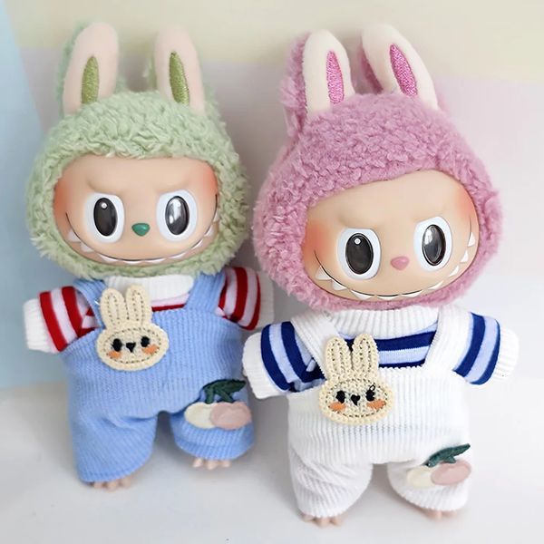 Suitable for 17cm Labubu Doll Clothes Fashion Hoodies Color Match Dolls Accessories Cute Decoration 241125