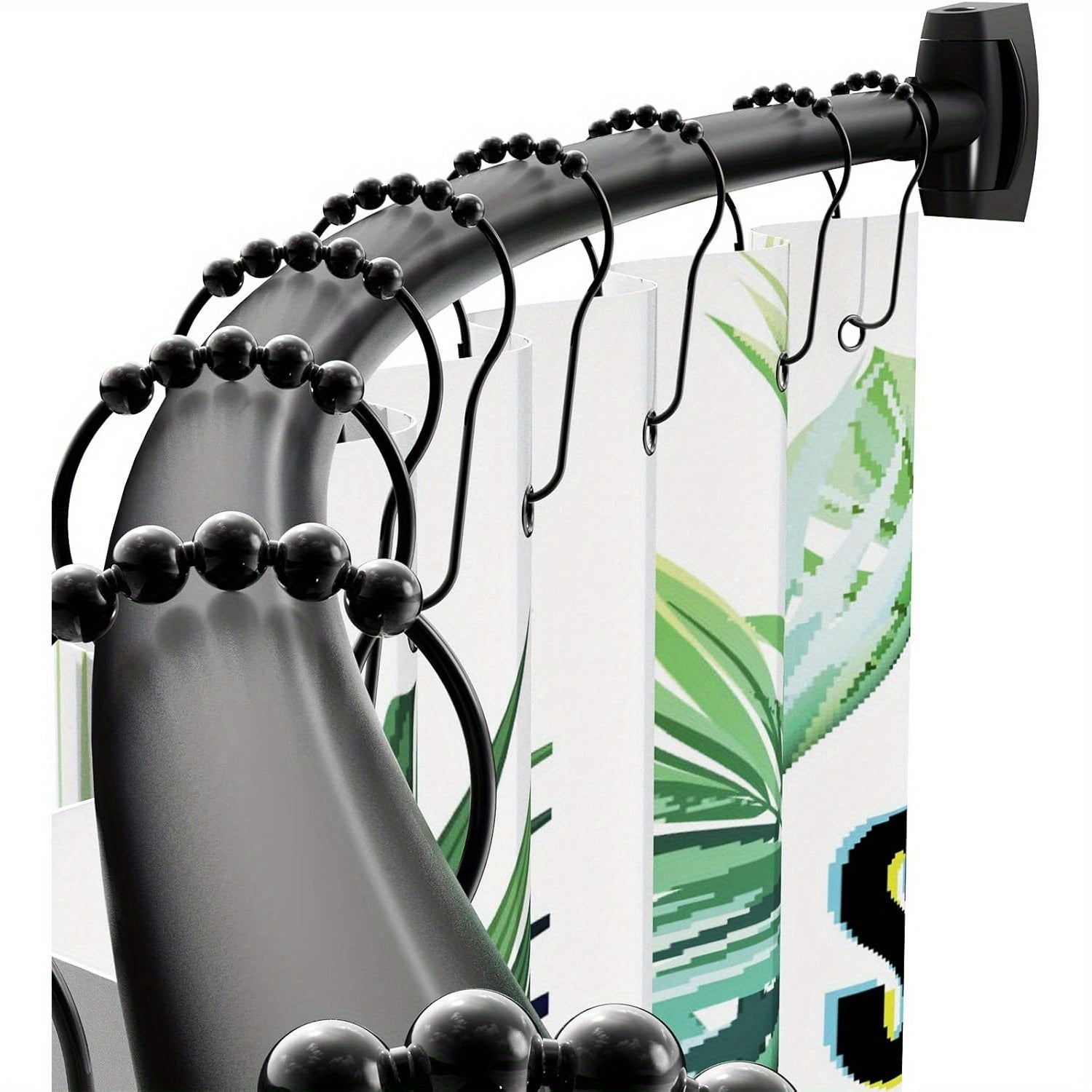 TEMU Curved Shower Curtain Rod - Adjustable 43-72 Inches, Rustproof Aluminum, Elegant Brush Nickel Finish For Bathroom, Bathtub, And Stall