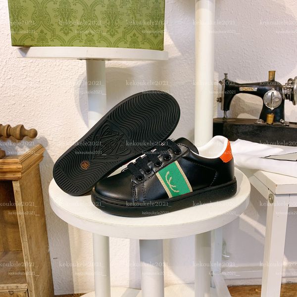 Design de luxo Childrens Sports Sapatos Kids Baby Casual Leather Shoes para meninos meninas tênis Primavera e Autumn Fashion School Sapatos