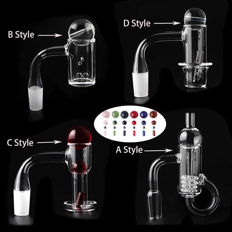 Non Full Weld Beveled Edge Terp Slurpers- Auto Spinner-Halo Quartz Banger With Glass Bubble Carb Cap Marble Pearls 10mm 14mm 18mm Male Nails For Wat
