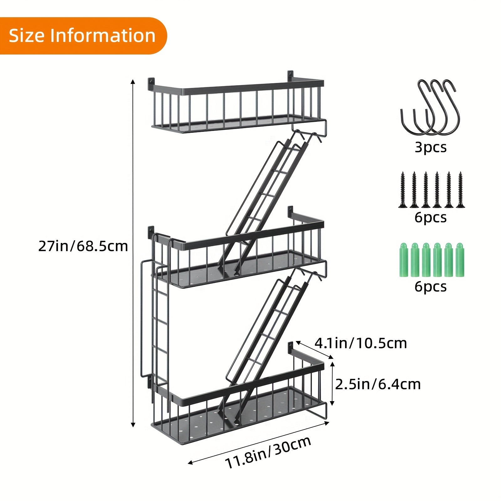 TEMU 3pcs Fire Escape Wall Frame, New Metal Decorative Frame With Screwdriver Screws, Rusted Wall Frame For Bedroom, Home Decoration, Doll Display,