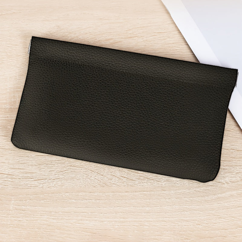 TEMU Leather Self-closure Wallet - For , Licenses, Earphones, Lipstick & Makeup Storage - In Multiple Colors,