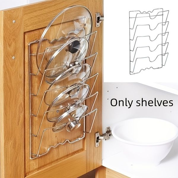 Holders, Pot Multifunctional Hanging 1pc And Lid Rack Wall-mounted Cutting Board Storage Rack, Kitchen Accessories ,