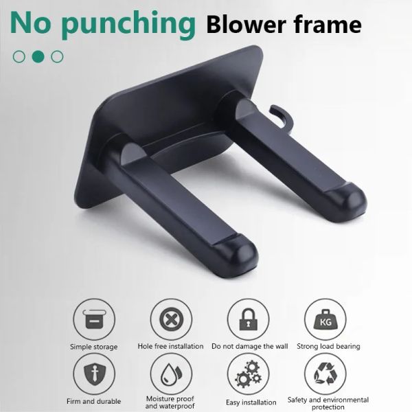 Hair Dryer Holder Stand Saving Space Punch-Free Wall Mounted Hair Dryer Storage Rack Multifunctional Aluminum Bracket