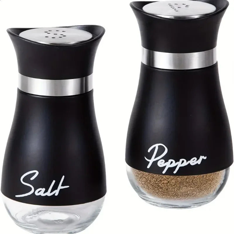 2 pcs Refillable Salt Pepper Shakers Set Spice Bottles Container for HomeRestaurant and Picnic - 3.4oz Kitchen Accessories 240725