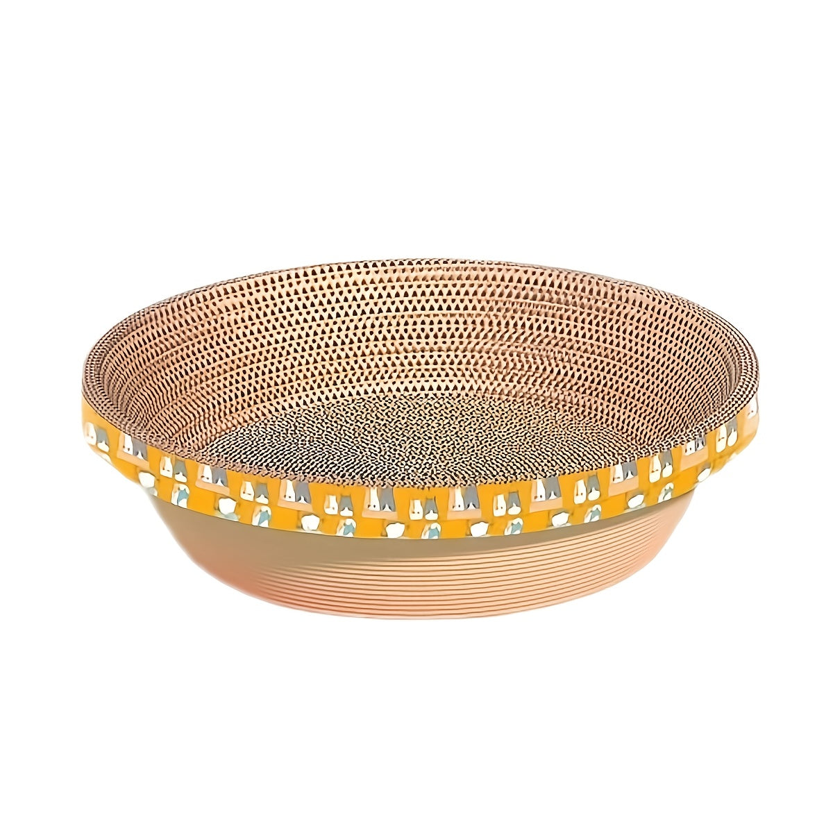 TEMU 1pc Durable Cardboard Cat Scratching Pad - Nest-shaped Interactive Claw Grinding Board With , Scratch Mat For All Cats, Indoor Cat Toy For Claw