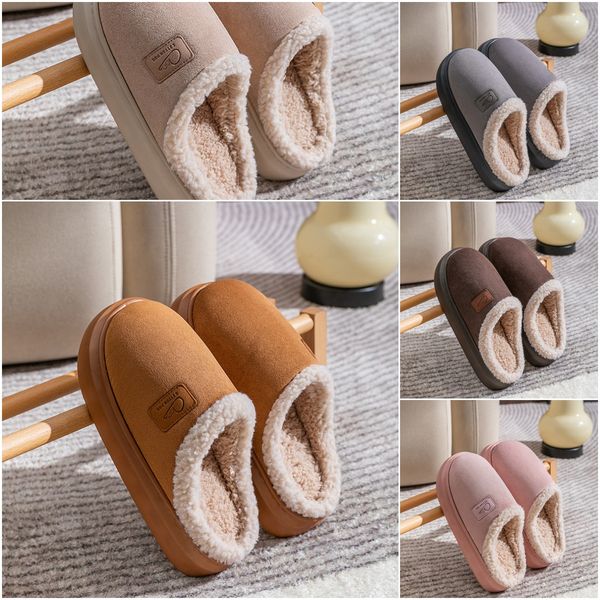 2024 plush sandals flat slippers free shipping Warm Shoes Toddler Walkers printed men winter comfortable Platform cotton slipper black white