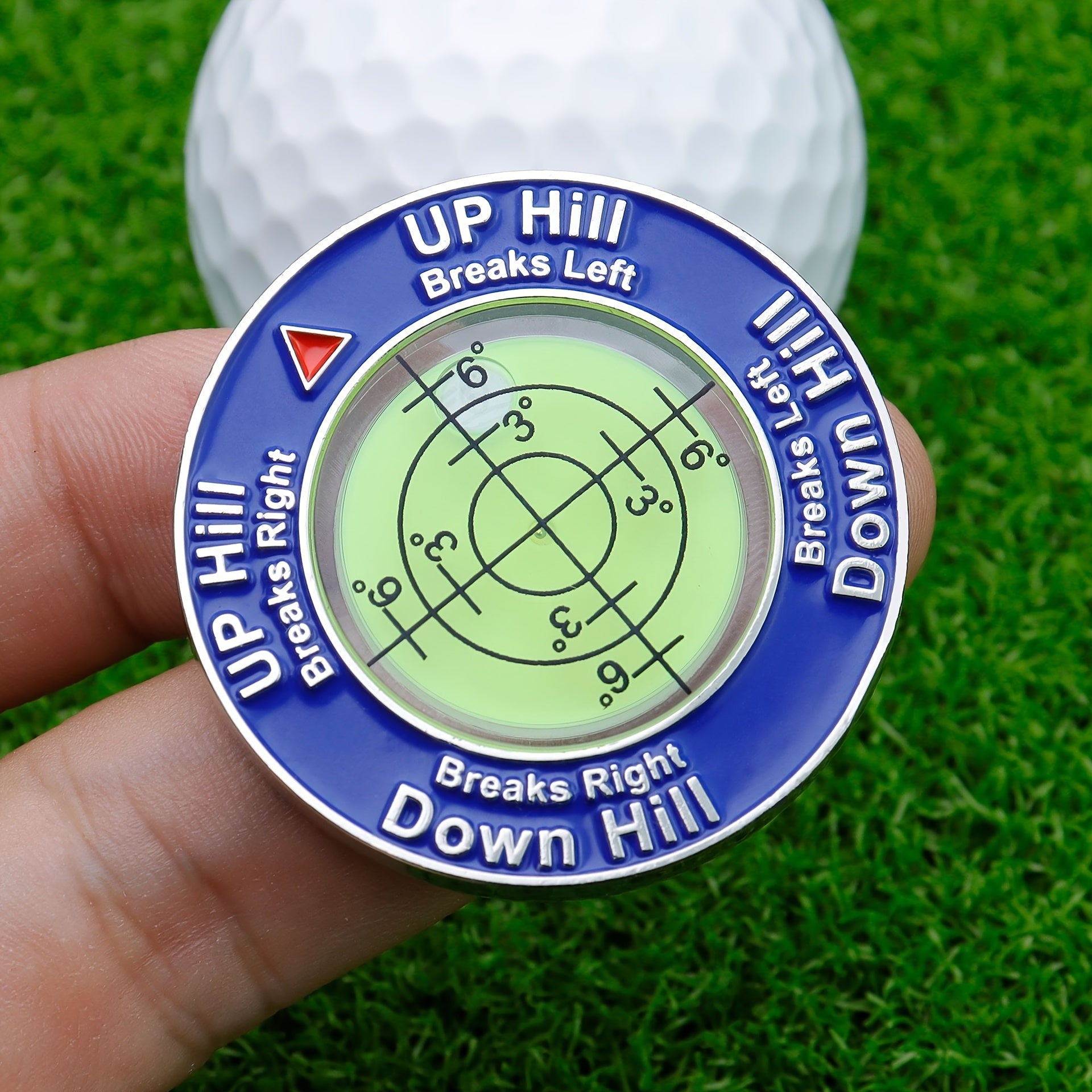 TEMU Professional Golf Green Reading Tool With Bubble Level & Precision Putting Assistant - Compact Dual Ball Marker & Alignment Aid, Mixed Colors -