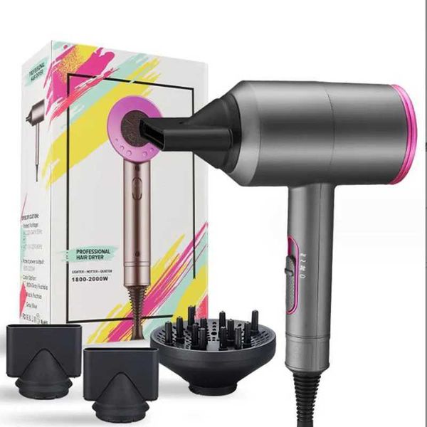 2000W Professional Hair Dryers Salon Strong Powerful Hot And Cold Wind Negative Ion Hammer Blower With Diffuser Nozzles Fast DryXJ241007