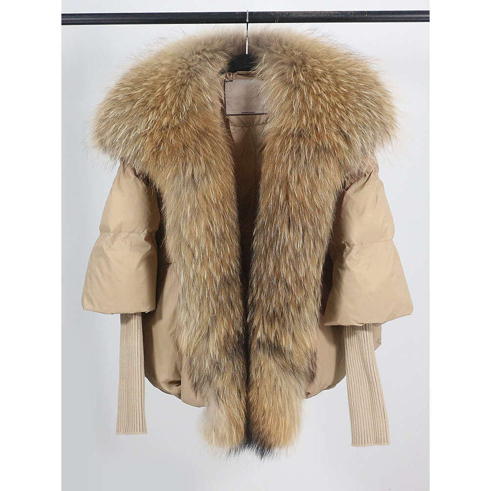 Loose Natural Real Fox Fur Collar Coat Thick New European Fashion White Duck Down Jacket Winter Women Warm Outerwear