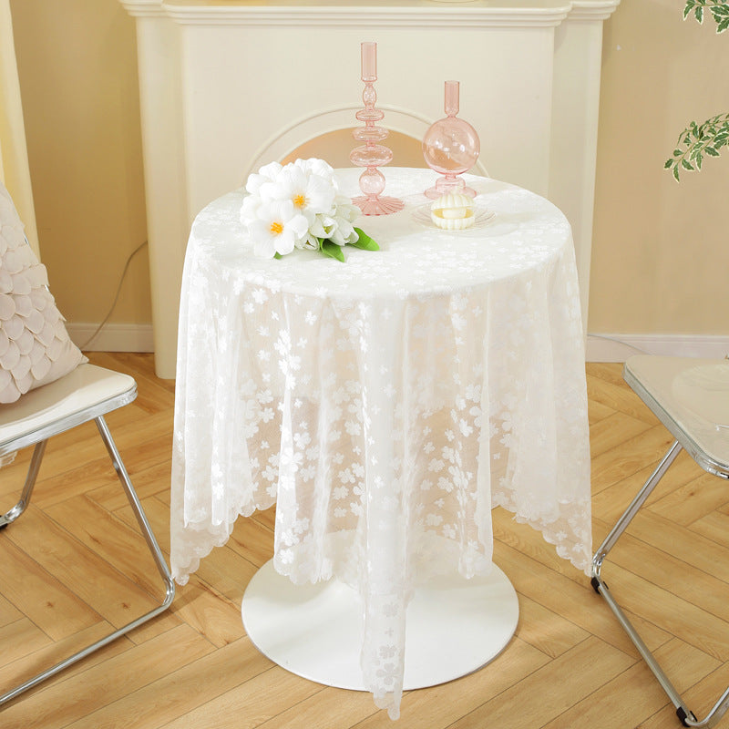 Lace Tablecloth Premium Tablecloth Round Table Cover Cloth Rectangular Embroidered Yarn Cover Towel Coffee Table