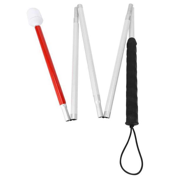 Trekking Poles Aluminum Folding Cane 4Sec Folding Cane with Rolling Tip for Blind Walking Stick J230224