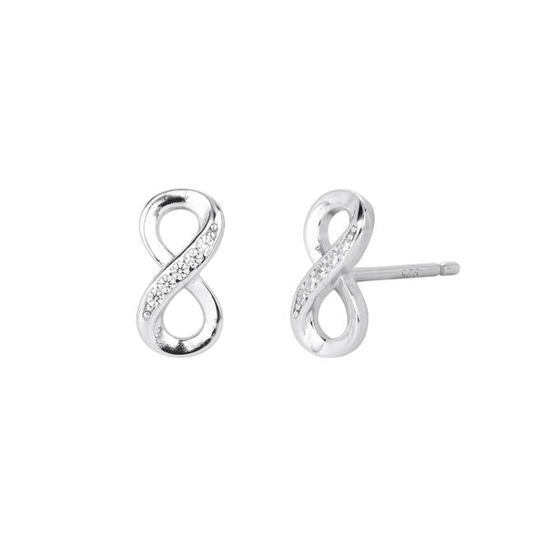 S925 pure silver 8-shaped earrings, light luxury, simple, personalized, high-end, fashionable, ear hole care, European and American earrings