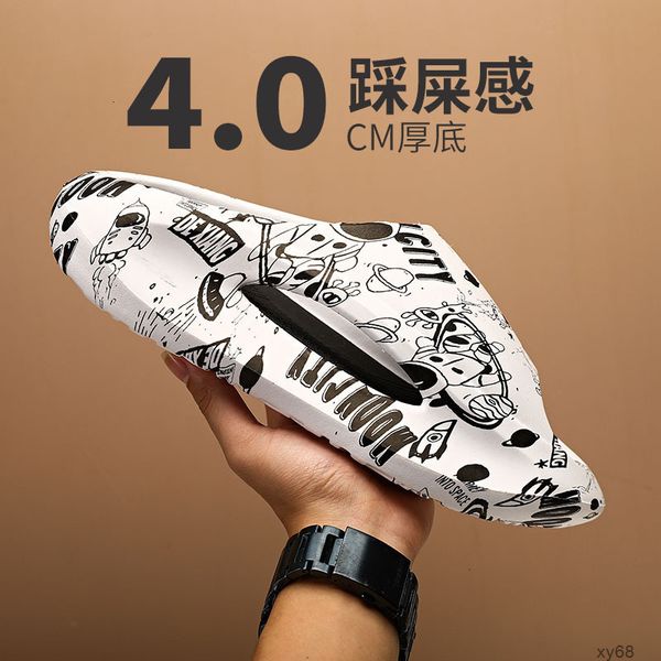 Ui Ddmysports Ge Z Men S Slippers With Thick Bottom EVA Lining For External Wear One Line Drag And Transfer Printing SANDALS