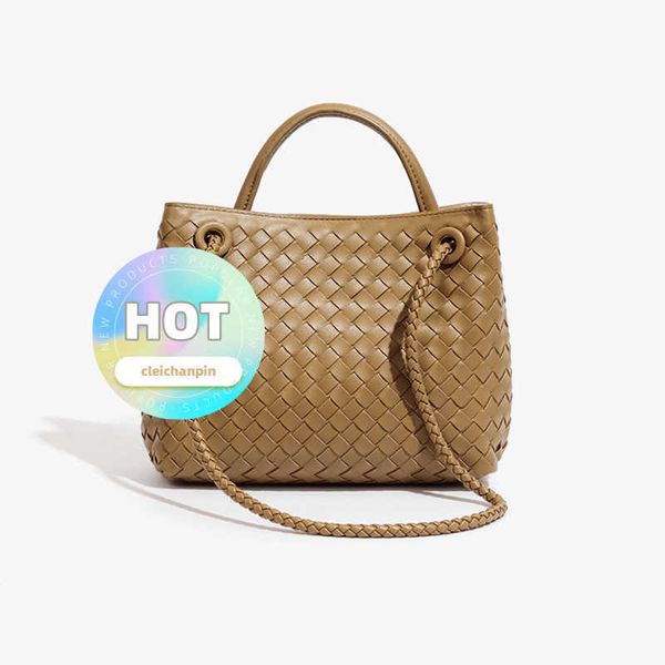 High end bags for Jodie Bag Pouch Andiamo Autumn and Winter New Handwoven Handbag Single Shoulder Crossbody Mesh Red Lock Button Women Origi