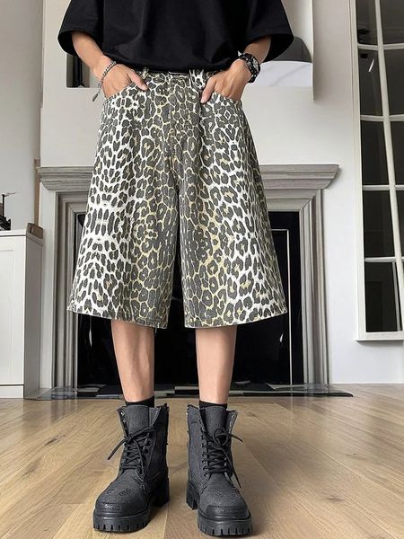 Moda Harajuku Summer Hip Hop Paint Plus Size Sports Sports Mens pernas retas TRUSERS Sports Wide Leg Shorts 250109