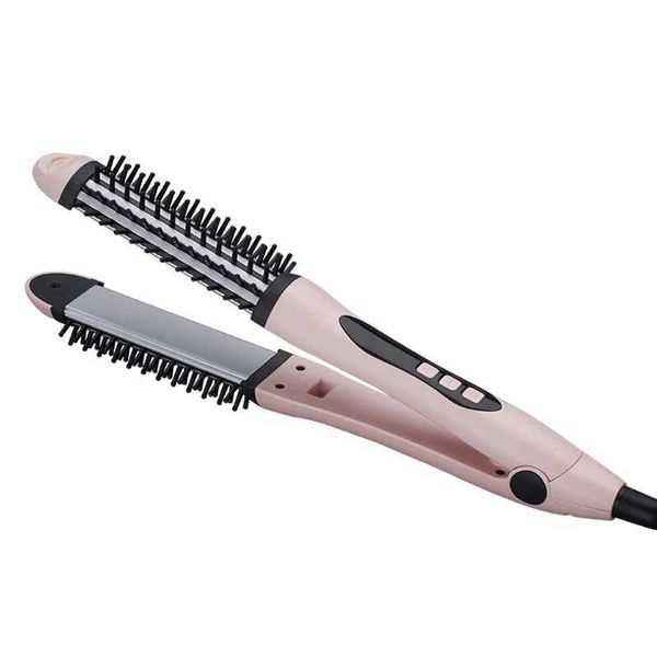 Hair Straighteners 2-in-1 Curling And Straightening Comb Multifuntional Straightening Splint Hair Curling Iron Fast Heat Plate Rotate Roller