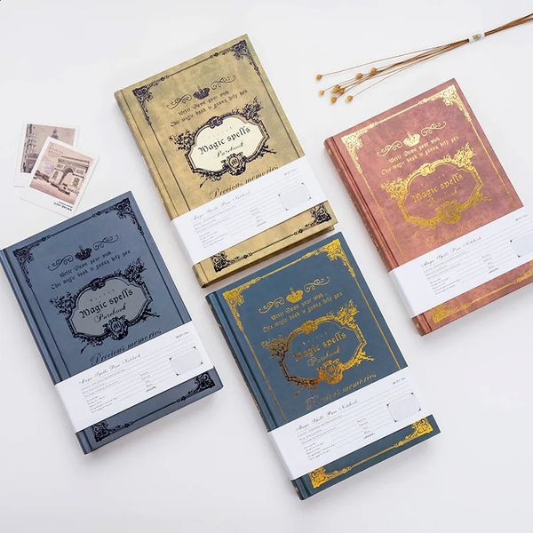 A5 Retro Magic Notebook Thickened Hardcover Chronicle Writing Notepad Vintage European Style Academic Diary Planner Book 241210