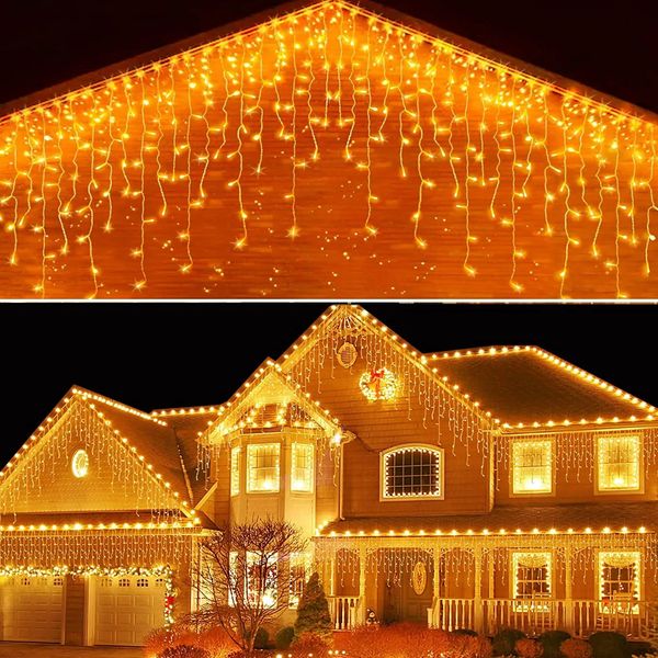 Christmas Decoration Festoon LED Ice Curtain Outdoor Curtains 050607M Years Eve Street Garden 240823