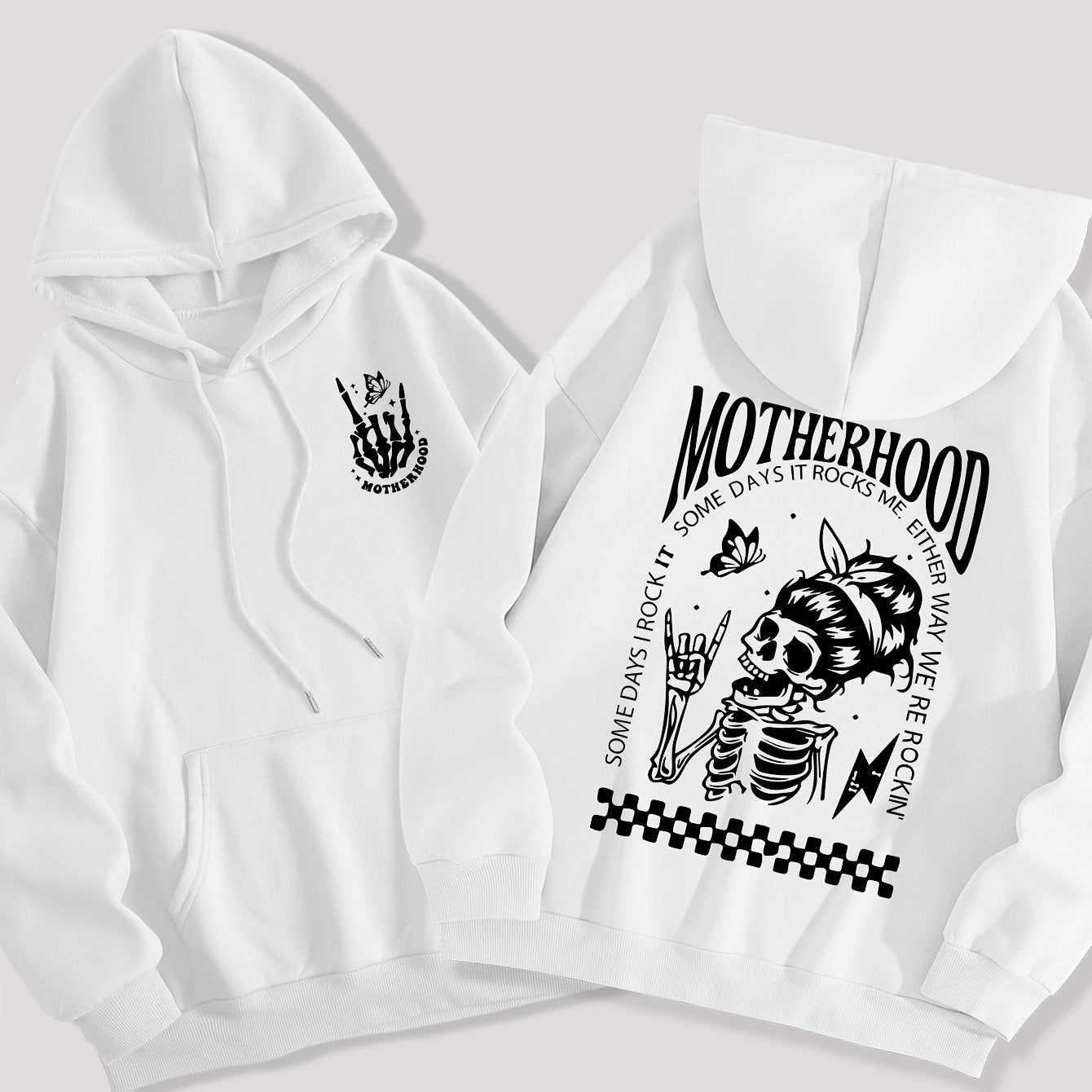 TEMU Women's Casual Hooded T-shirt With Graphic Print, 100% Polyester Knit Fabric, Short Sleeve Crew Neck Top For Fall-winter, Lightweight 220g-m² -