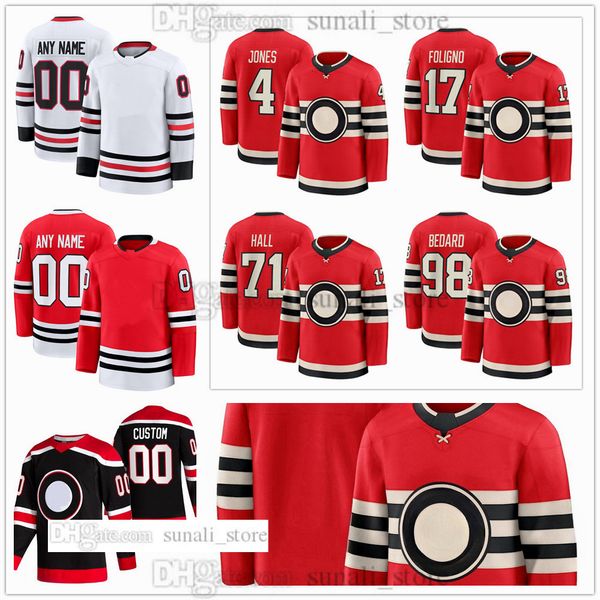 2025 Winter Classic Ice Hockey Jersey 98 Bedard 4 Seth Jones 17 Nick Foligno 71 Taylor Hall 5 Murphy 8 Ryan Donato 23 Philipp Kurashev 86 Te