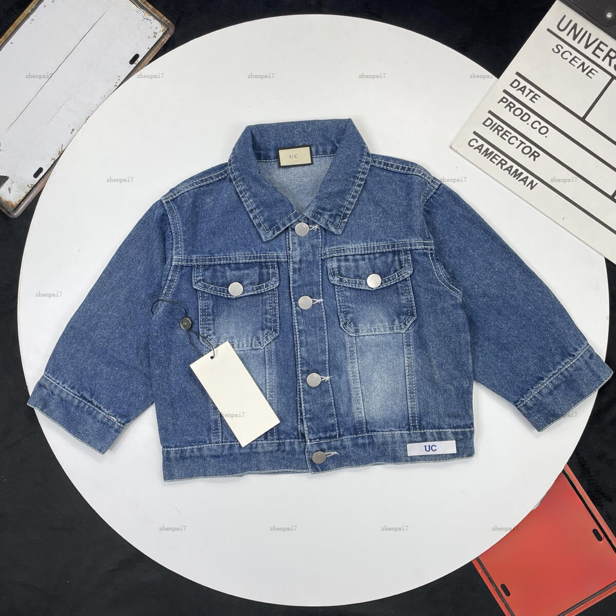 Top baby coat Blue denim fabric material boys girls Jacket kids Sun-protective clothing designer clothes child Outwear A236X07N060
