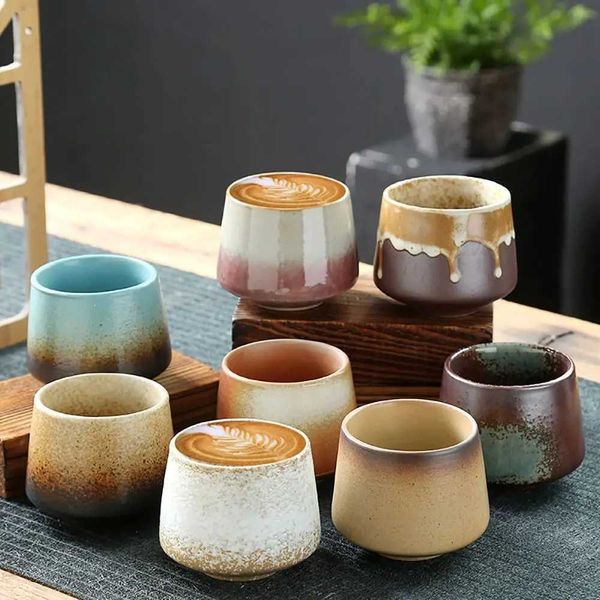Retro Teacup Kiln Transformation Ceramic Coffee Cup Household Water Bowl Crude Pottery Creative Office Drinkware 200MLB240720