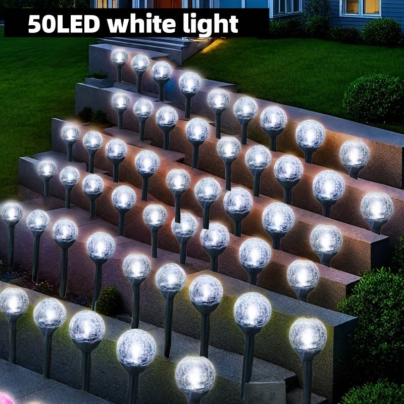 TEMU 30pcs-50pcs Bubble Ball Solar Garden Lights, Automatically Turn On At Night, Solar Outdoor Lights, Led Lawn Landscape Path Lights, Suitable For