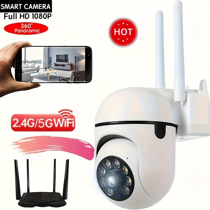 TEMU 1080p Surveillance Camera, Dual Band, Ptz Auto Tracking, Motion Detection, Wifi Cam Audio Hd Color Night Vision Security System Baby Monitor