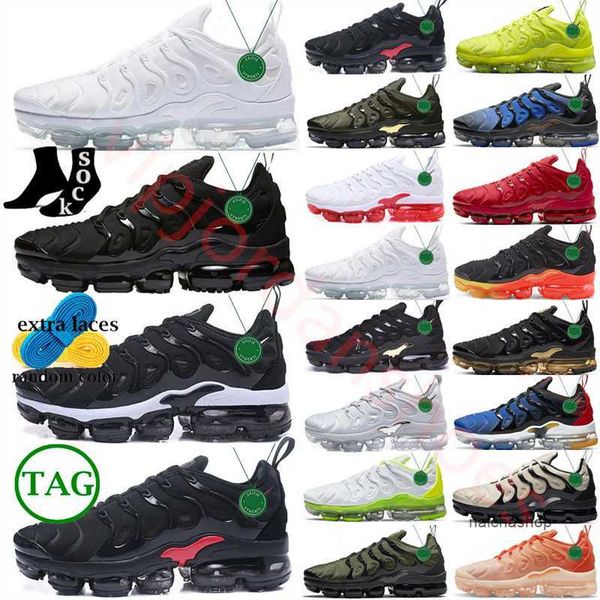 2023 New TN Plus Running Shoes For Men Women size 36-47 triple Black Bubblegum Yolk Cherry Cool Grey Neon Olive Pure Platinum Dark Blue Mens