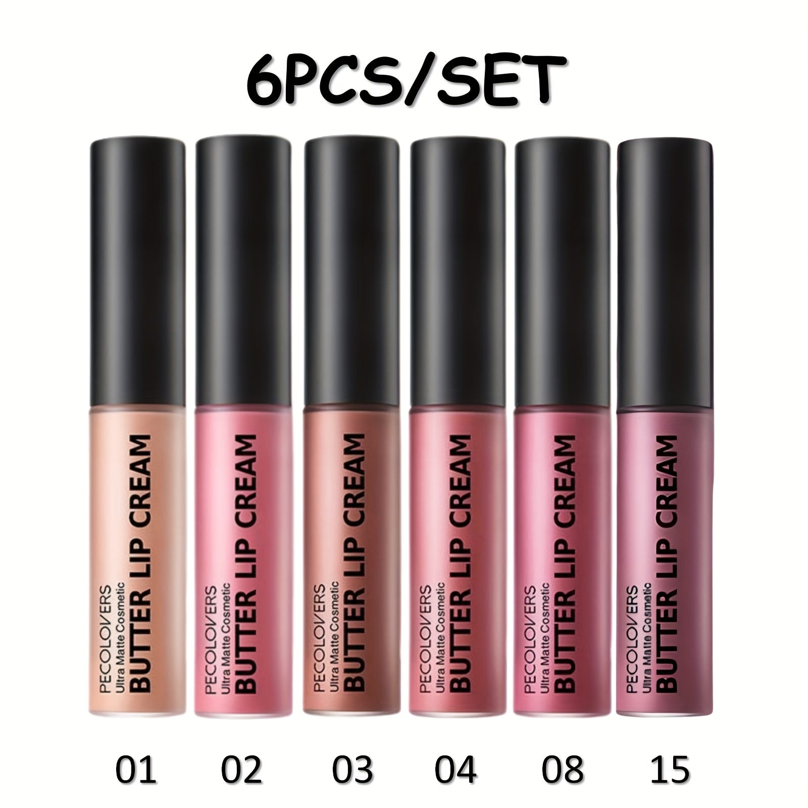 TEMU 6pcs- Set Hydrating Lip Gloss, Moisturizer, Non-sticky, Long Lasting, Nude, Formula Liquid Lipstick Lip Makeup