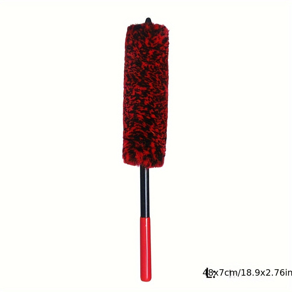 TEMU Auto Car Wheel Cleaning Brush Flexible Long Handle Rim Brushes Soft Fiber Car Tire Cleaning Brush