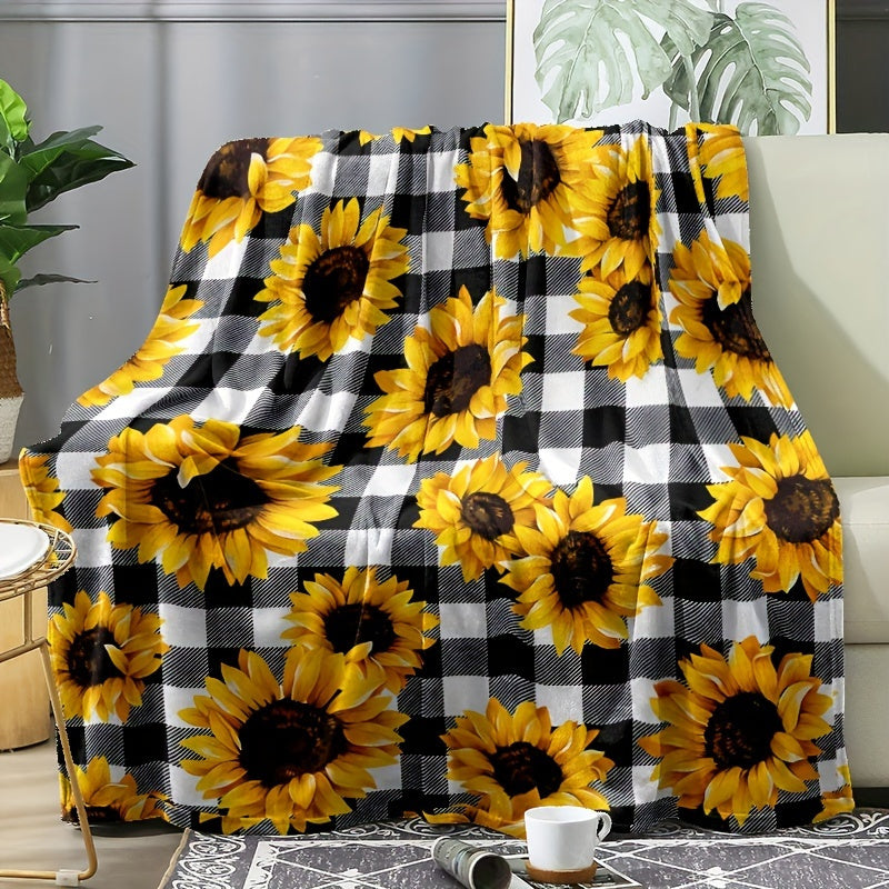 TEMU 1pc Sunflower Gift Small Blanket Soft And Comfortable Sofa Blanket Air Conditioner Blanket Flannel Blanket