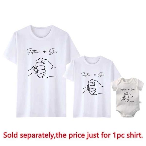 Family Matching Outfits Father and Son Family Matching Shirts Cotton Dad and Me Kids T-shirt Baby Rompers Perfect Gift for Fathers Day Famil