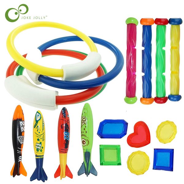 Sand Play Water Fun Diving Torpedo Rocket Throwing Toys Pool Diving Game Summer Torpedo Robber Child Underwater Diving Stick Water Toy 18-22