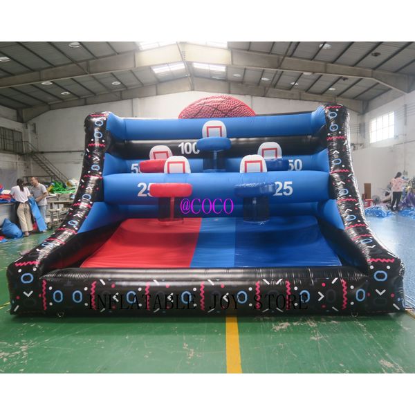 wholesale outdoor activities 4mLx3mWx3mH (13.2x10x10ft) with 6balls inflatable basketball hoop games Outdoor tossing sport game for kids and
