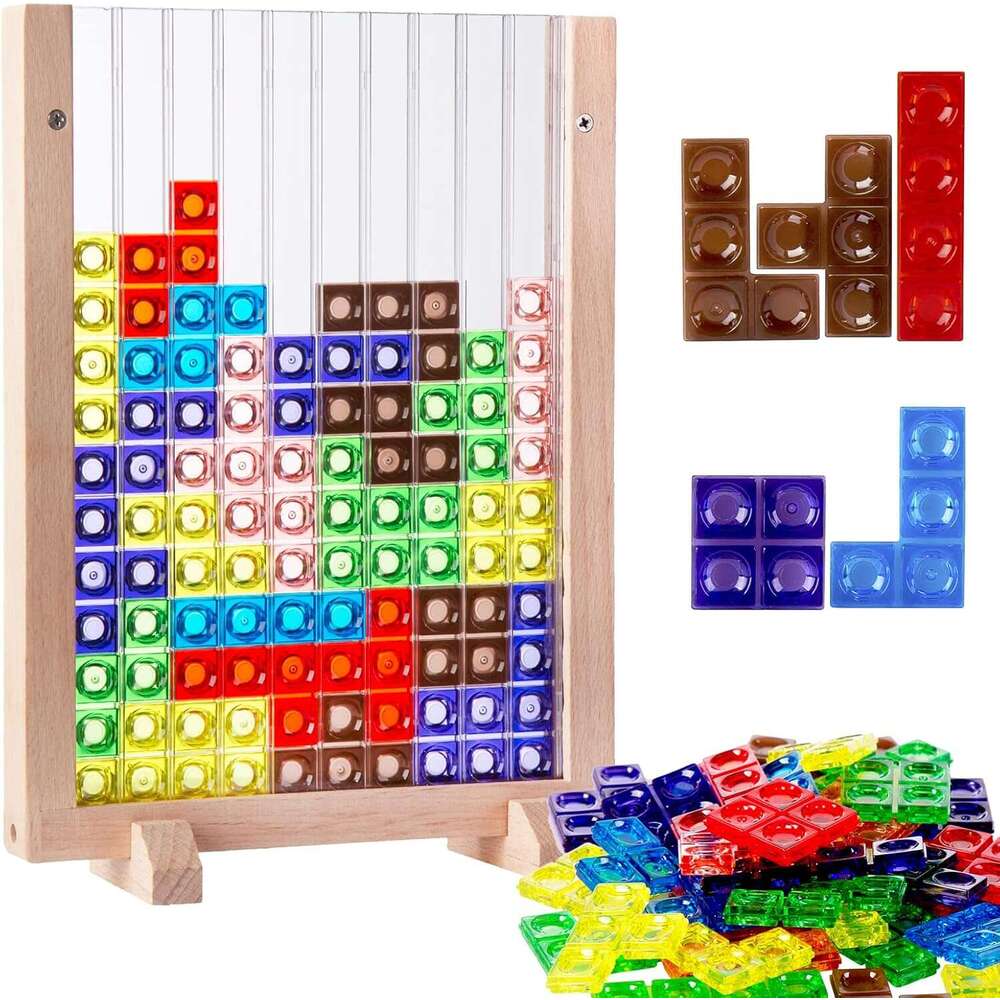 DHGadgets Russian Blocks Puzzle,3D Transparent Brain Teaser Toys, 3D Puzzles, Montessori Toys for 3 4 5 6 7 8 9 10 Year Old Boys Girls Kids