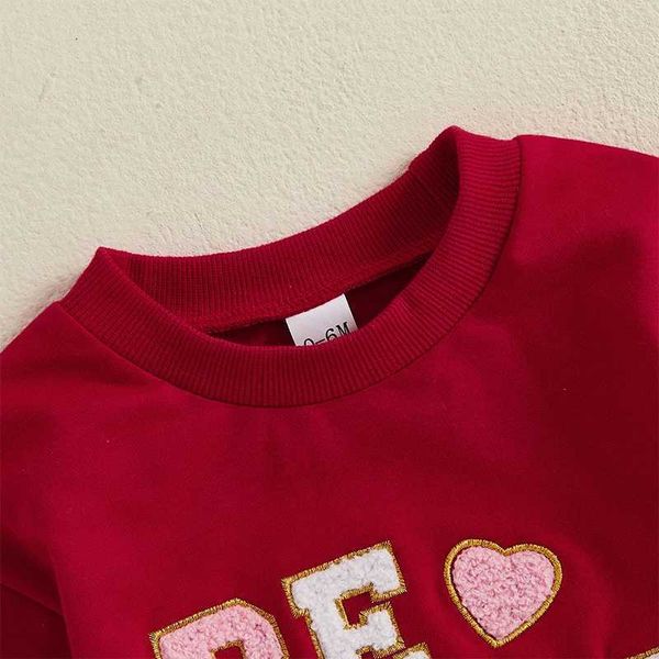Baby Girls Boys Sweatshirts Rompers Valentine s Day Clothes Letter Embroidery Long Sleeve Infant Fall Bodysuits JumpsuitsT250111