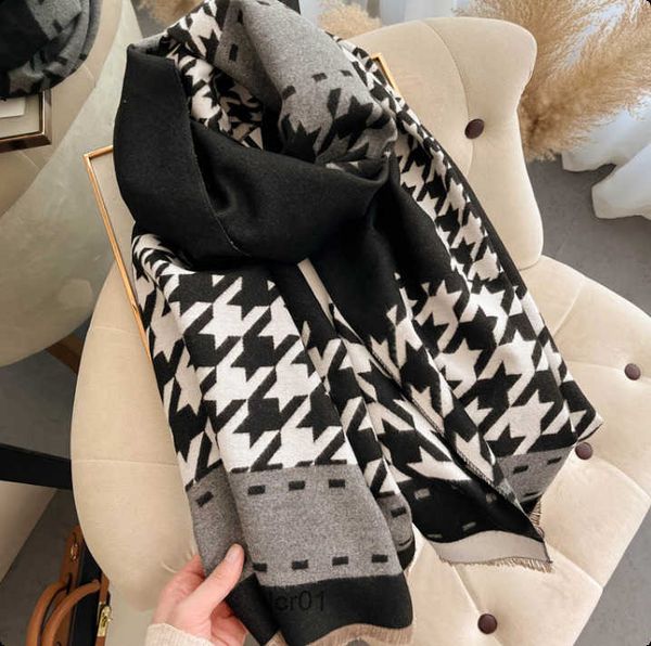 5color Womens Shawl Scarf Cashmere Scarves Swallow Gird Stripe Warm Fashion Pashmina High Quality Winter Wraps Casual