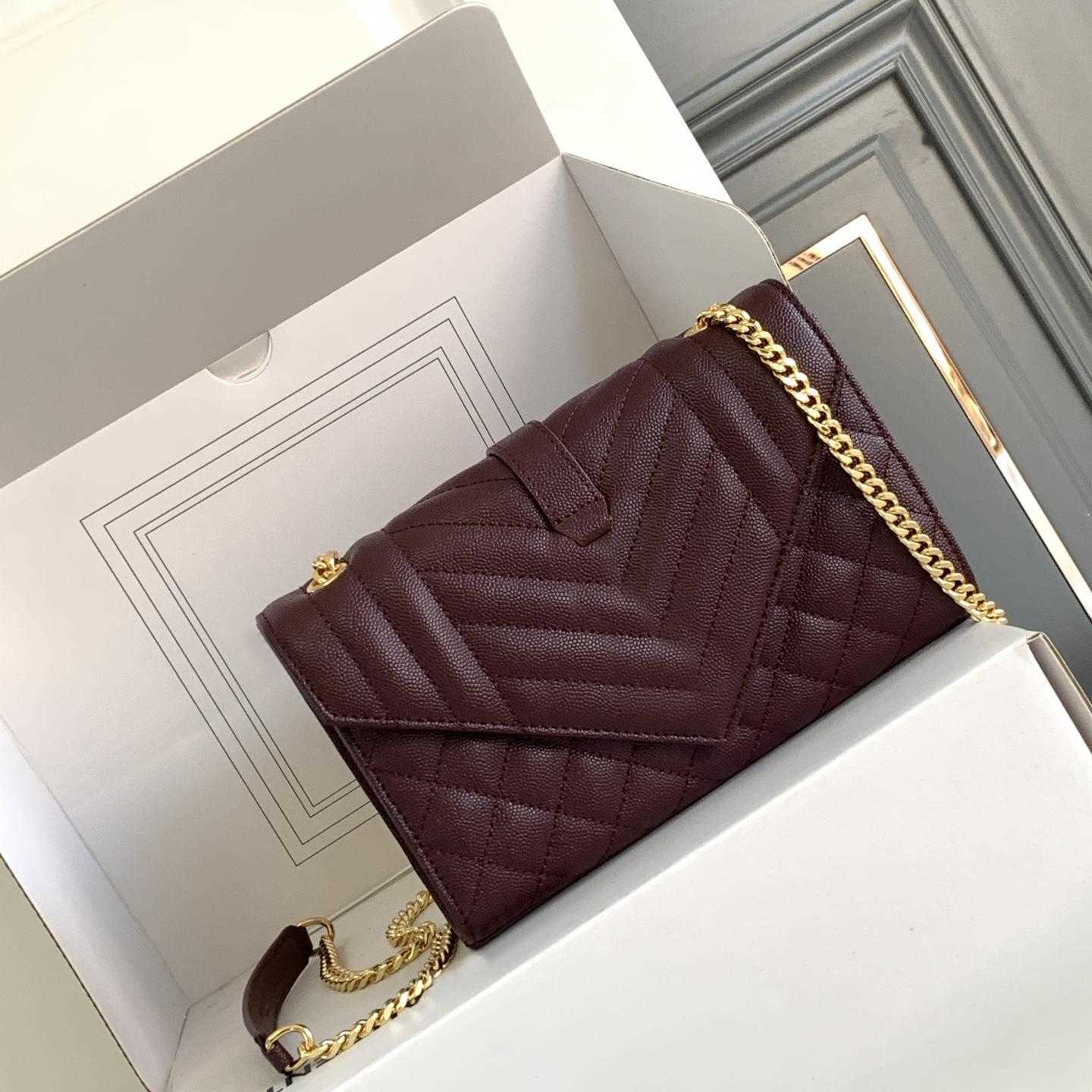 Mirror Quality envelope bag designer crossbody bag women Twill Quilting handbag Caviar Leather Lady chain bag Flap Purse 21cm messenger bag shoulder