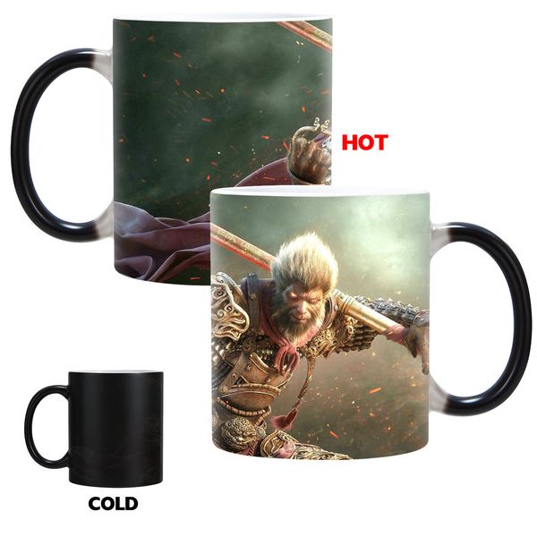 Monkey Mugs With Box 350ML Ceramic Coffee Mug Game Drinkware Thermochromic Mug Halloween Gifts Office cups