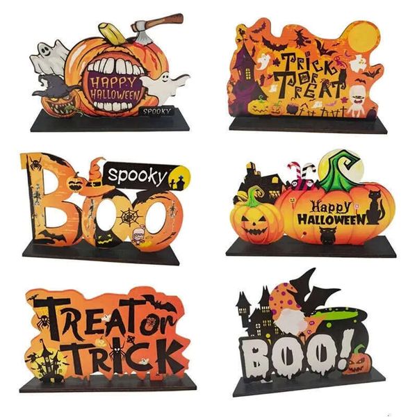 Ornaments Trick Pumpkin Or Wooden Ghost Treat Pendants Halloween Party Decoration For Home Door Hanging Signs Kids Toy 220908 naments