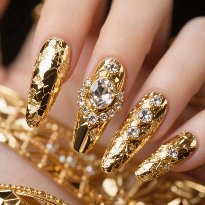 DHGadgets Luxury Metallic Nails AI Created Nails