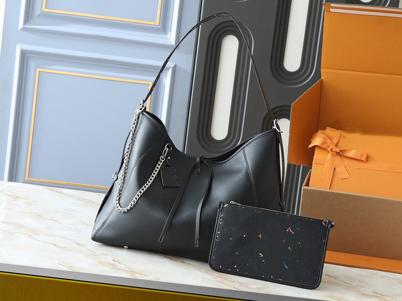 Luxury Designers bags CarryAll Dark tote bag Women Shoulder Bag Black Leather Brown Large bag with Zipper Pouch Wallet Lady HIGHT QUALIT YHandbags c