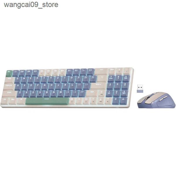 Keyboards Redragon BS8772 Wireless Keyboard and Mouse Combo78 Keys 2.4Ghz Wireless Low-Profile Mechanical Keyboard-2400 DPI Ergonomic Mou J2