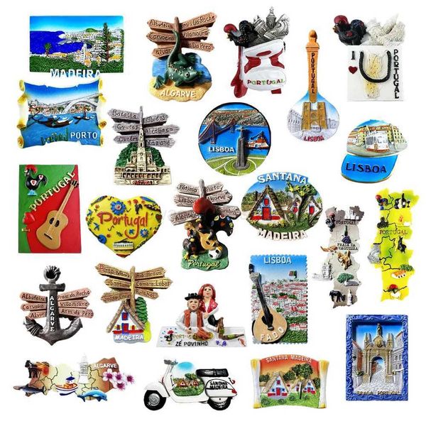 Europe Portugal 3D Fridge Magnets Tourism Souvenir Refrigerator Magnets Sticker Collection Handicraft Decoration ArticlesXJ240809