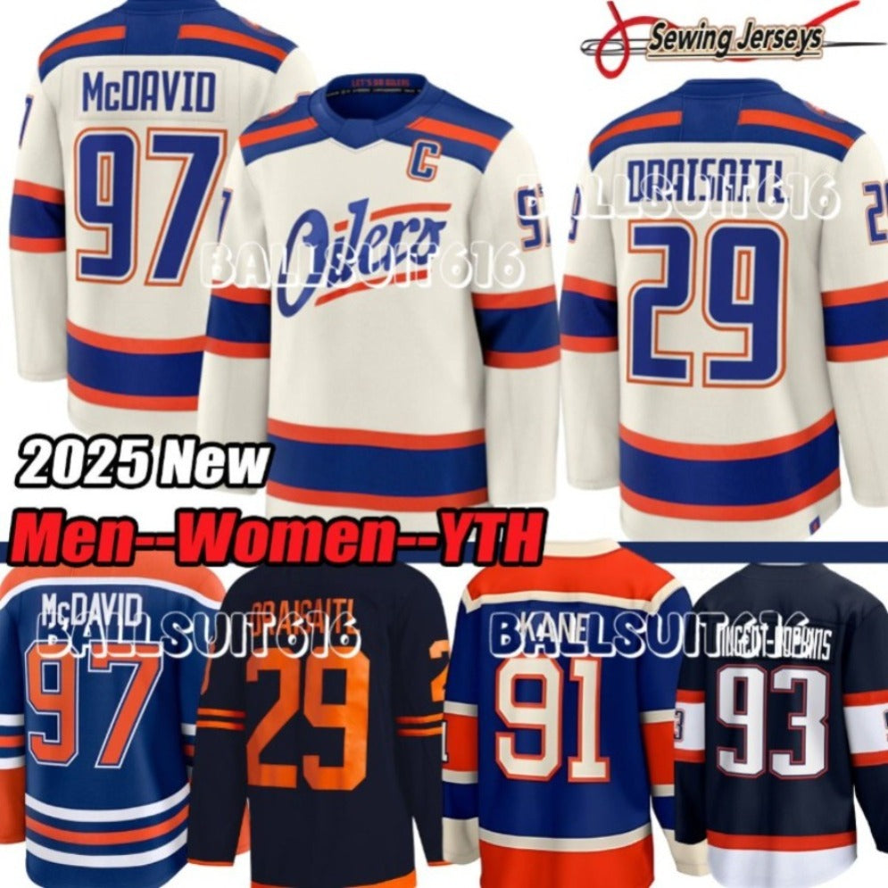 edmonton hockey jersey oilers jersey 97 McDavid C Leon Draisaitl Zach Hyman Patrick Kane Ryan Nugent-Hopkins Jersey
